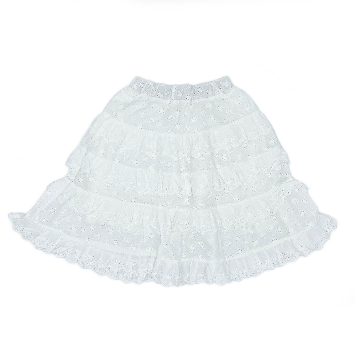 Tiered Eyelet Skirt