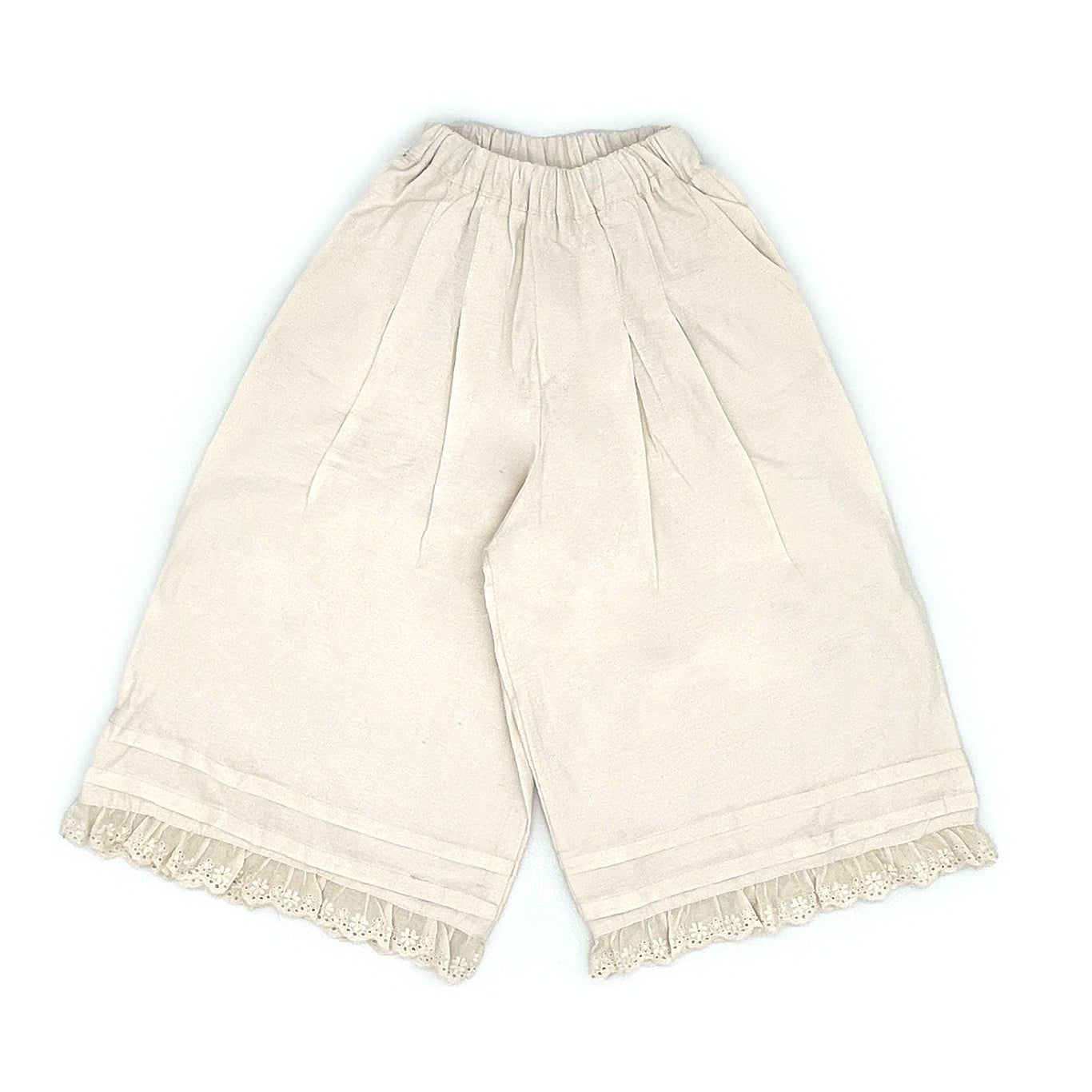 Lace Pleated Wide Pants