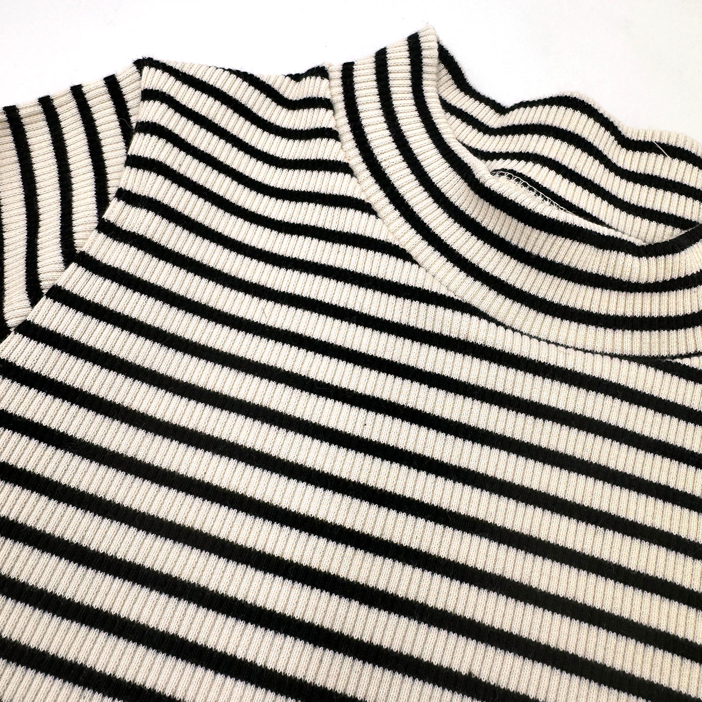 Striped Rib Mockneck