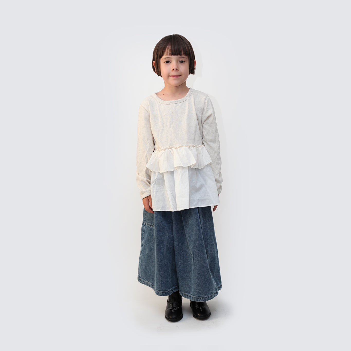 Pocket Denim Skirt Pants