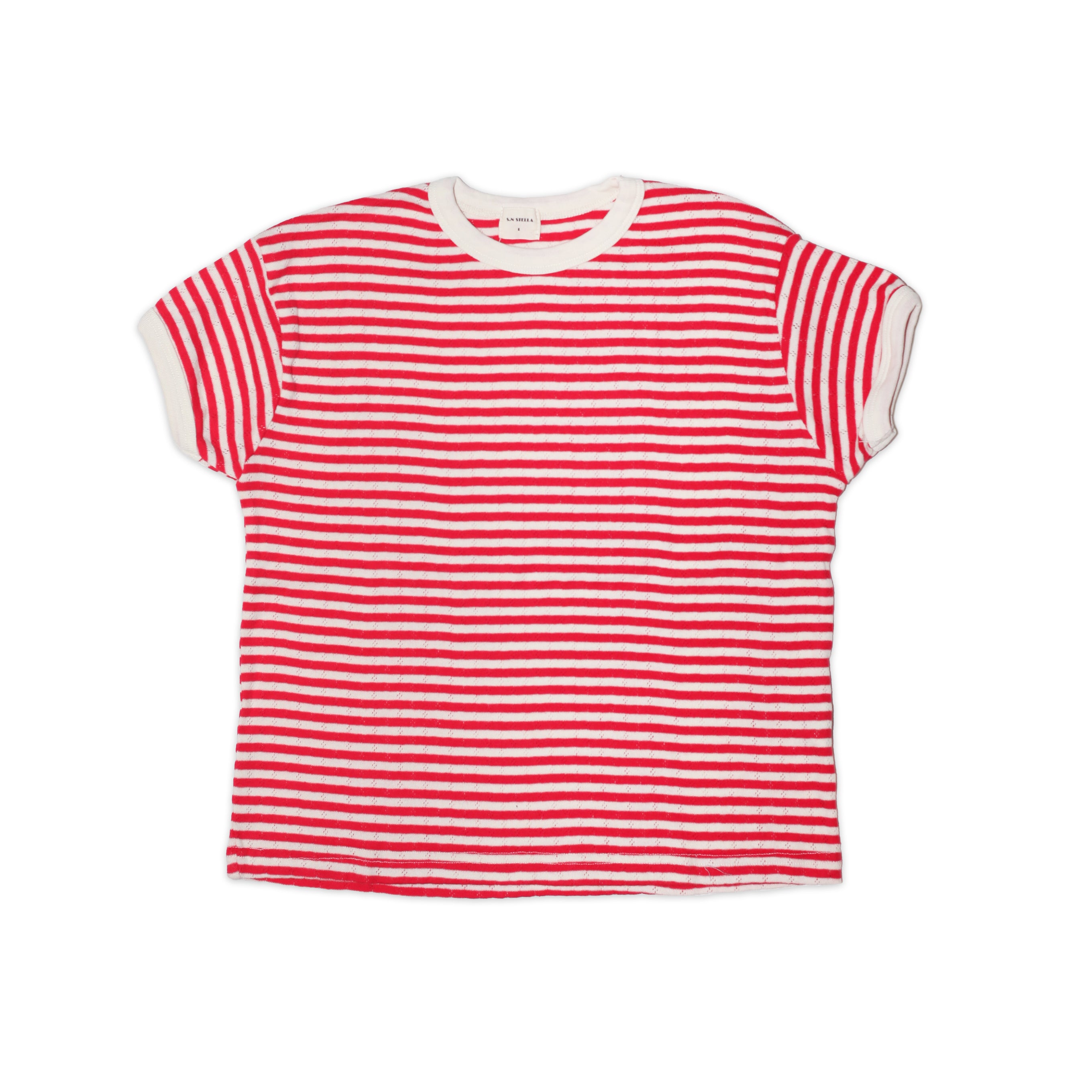 Striped Pointelle Tee