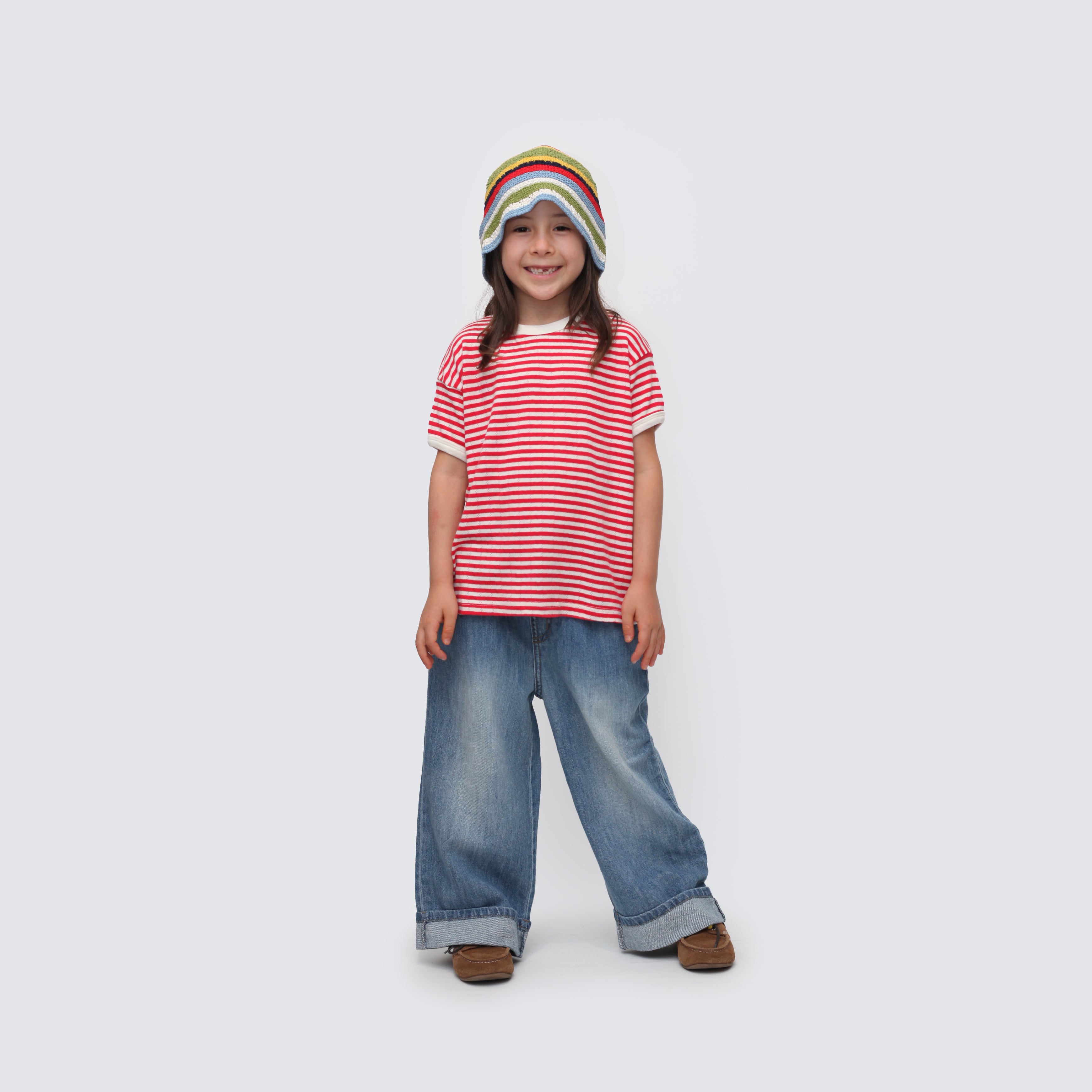 Striped Pointelle Tee