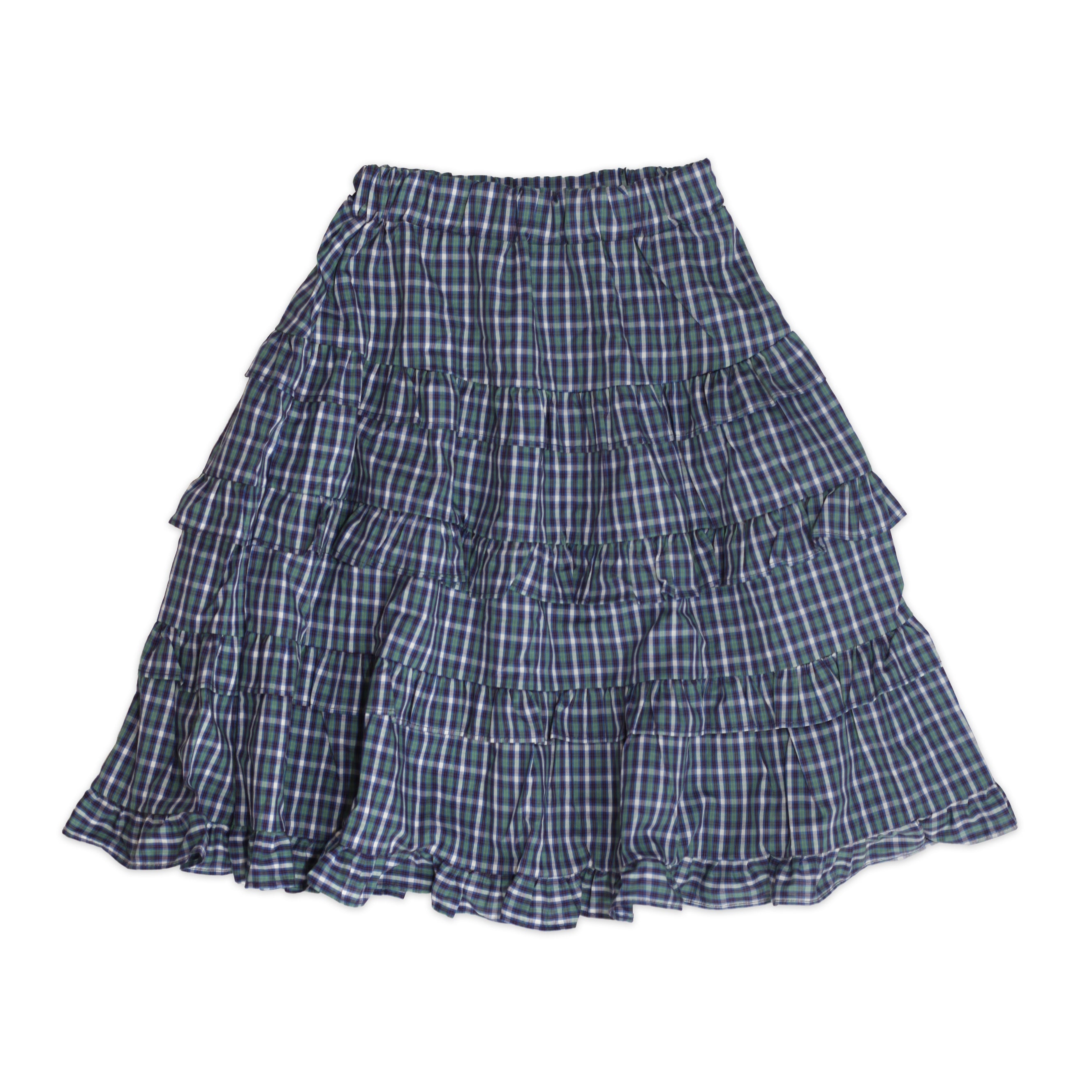 Ruffle Tier Check Skirt