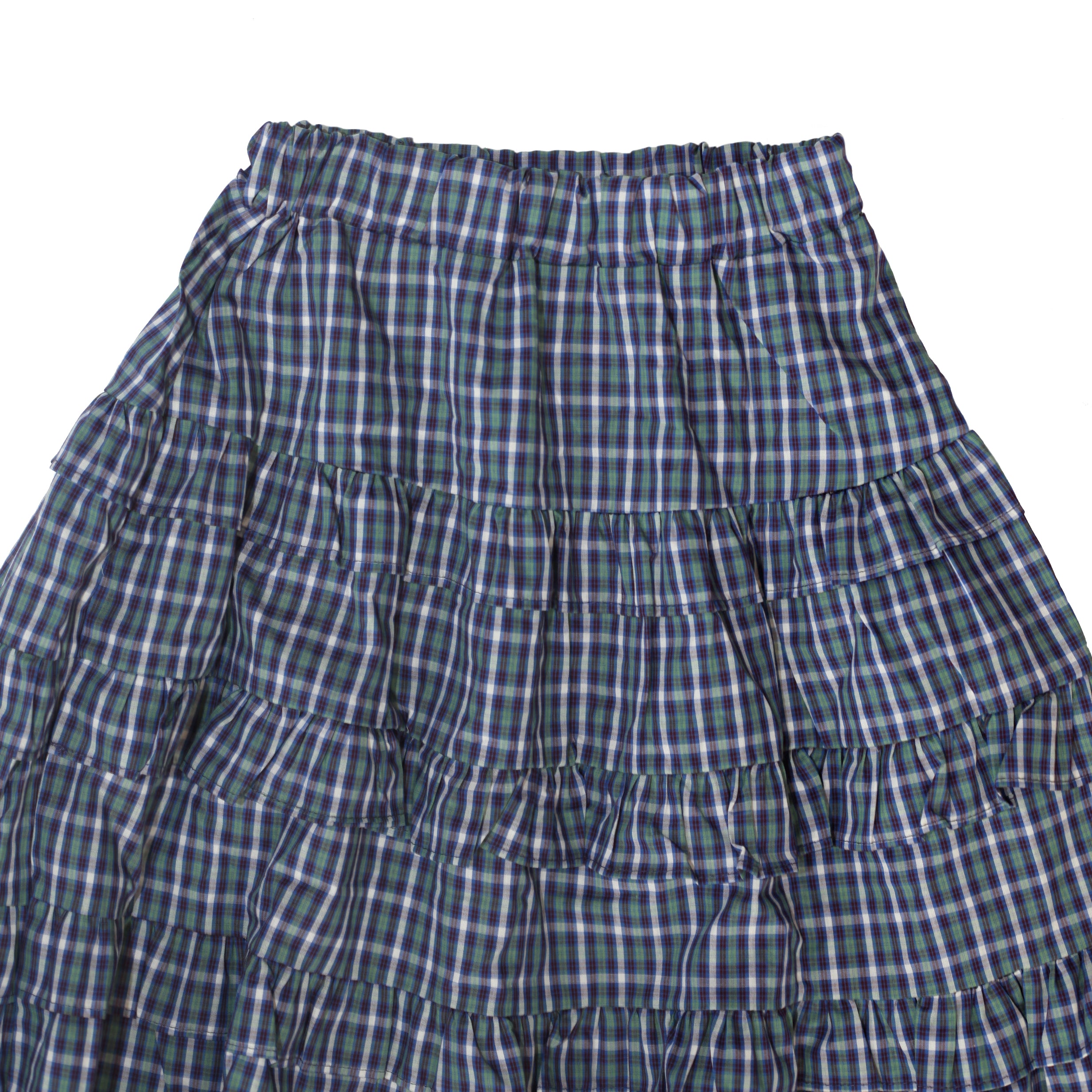 Ruffle Tier Check Skirt